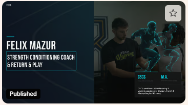 Webdesign Referenz: Felix Mazur Strength & Conditioning Coach — Athletiktraining und Return-to-Play-Betreuung für Nachwuchsleistungssportler in Erlangen und Forchheim